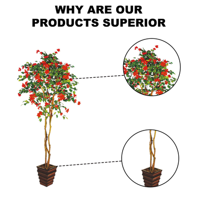 Fiberglass Material Artificial Azalea Tree 245CM Indoor Decoration