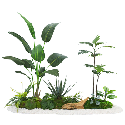 Evergreen Artificial Landscape Trees Traveller'S Palm Indoor Floor Plant Bush Preseved Moss
