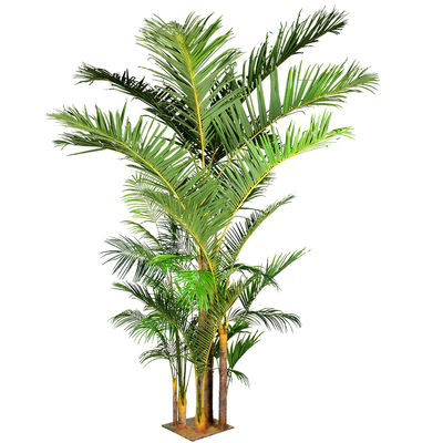 Palm Plant Artificial Giant Kentia Palm Cluster - 11.8ft Commercial-Grade W/Anti-Theft Tech (Multi-Trunk)