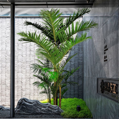 Palm Plant Artificial Giant Kentia Palm Cluster - 11.8ft Commercial-Grade W/Anti-Theft Tech (Multi-Trunk)