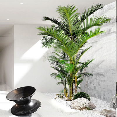 Palm Plant Artificial Giant Kentia Palm Cluster - 11.8ft Commercial-Grade W/Anti-Theft Tech (Multi-Trunk)