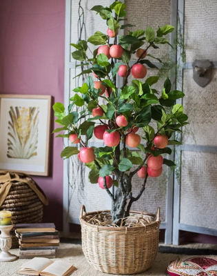 Red Party Park Decoration Artificial Apple Tree 190cm Height