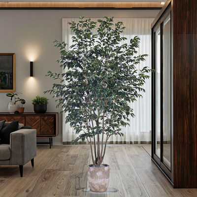 Ultra-Realistic Multi-Trunk Fux Ficus 2.5m Artificiale albero di banani per la decorazione di hotel casa soggiorno