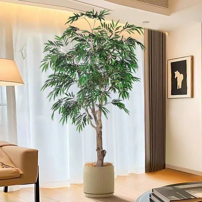 Vendita in fabbrica pianta in vaso artificiale da 280 cm, finto albero di fico piangente per un'elegante decorazione d'interni