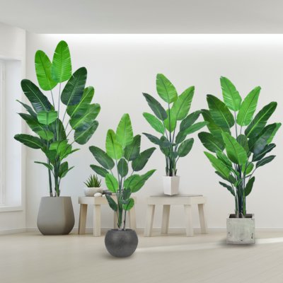 Faux Traveller's Palm Tree (pianta artificiale di uccelli del paradiso) - 180cm/210cm Realistic PE Leaf Artificial Plant for Indoor Outdoor Decor