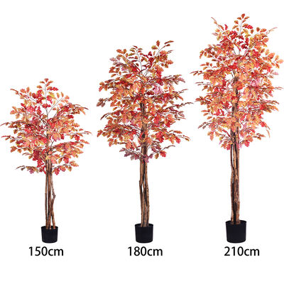 Albero di Quercia con Colori Autunnali Artificiale 150cm 180cm 210cm | Falso Quercia Stagionale per Arredamento Interni e Paesaggistica Commerciale
