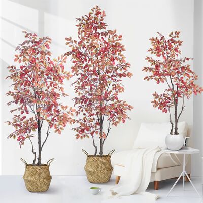 Albero di Quercia Autunnale Artificiale Commerciale | 160cm 185cm 210cm Albero con Foglie Autunnali per l'Atmosfera di Hotel e Ristoranti