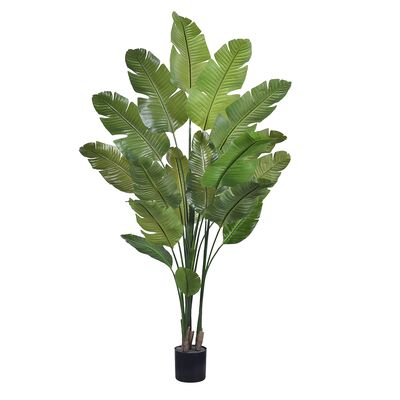 Haihong Nuovo Arrivo Piante Artificiali da Interno Realistiche Uccello del Paradiso Pianta Artificiale Decorazione Tropicale Palma Salone per la Casa