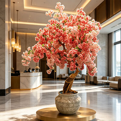 Albero di ciliegio artificiale tronco di legno reale seta Sakura albero da fiore per la decorazione di nozze all'aperto interno